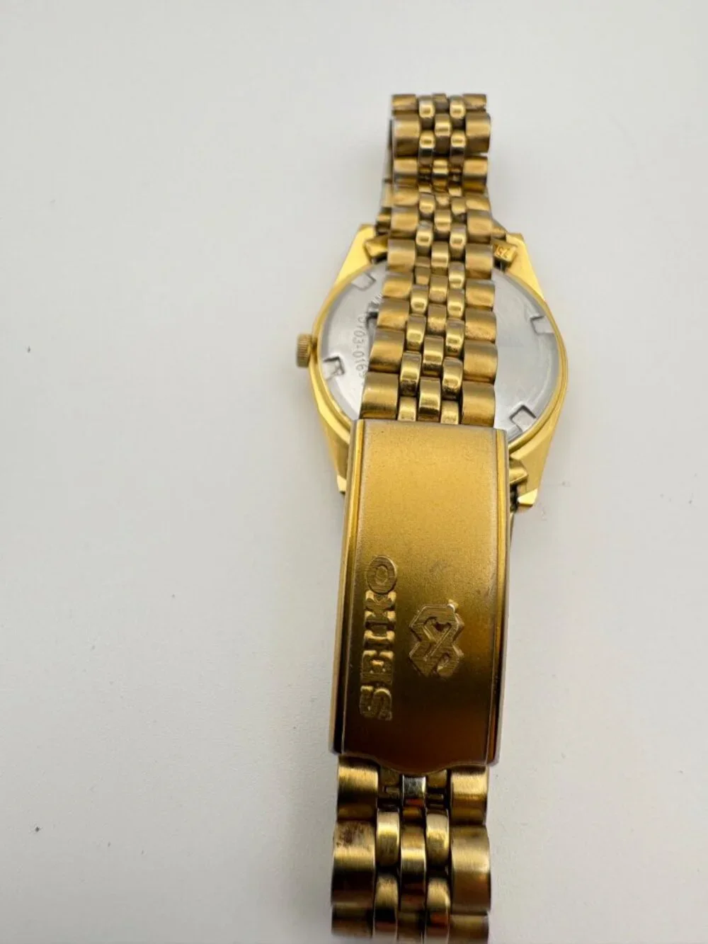 Vintage Seiko SQ Quartz Watch 3Y03-0169 Gold Tone Black Dial Fluted Bezel Parts